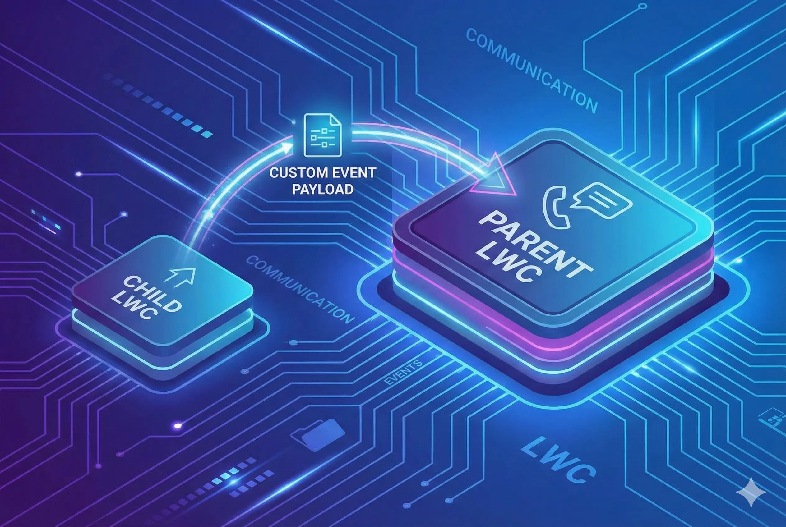 Communicating from child lightning web component to parent lightning web component.