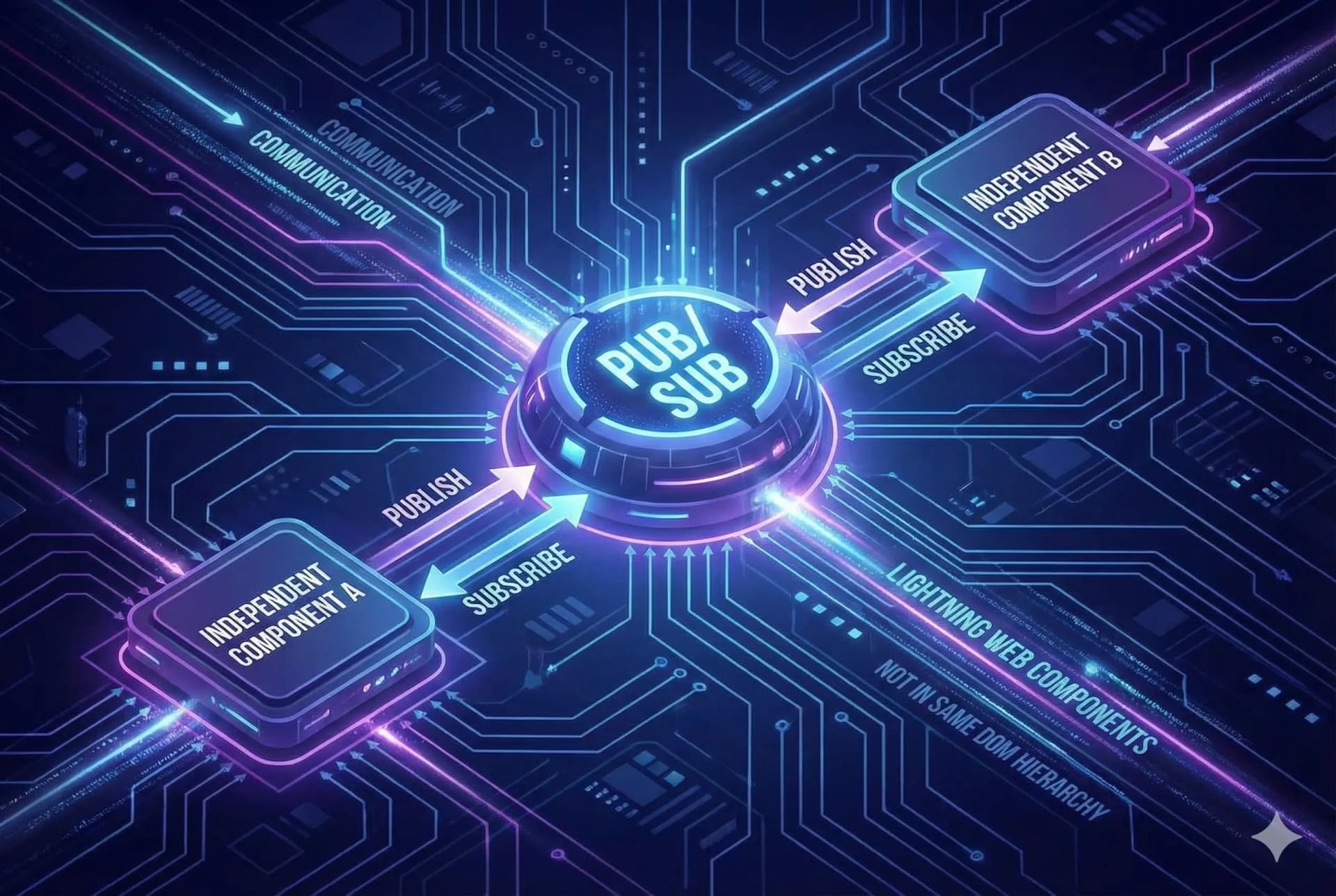 Communication between independent lightning web components - pubsub.