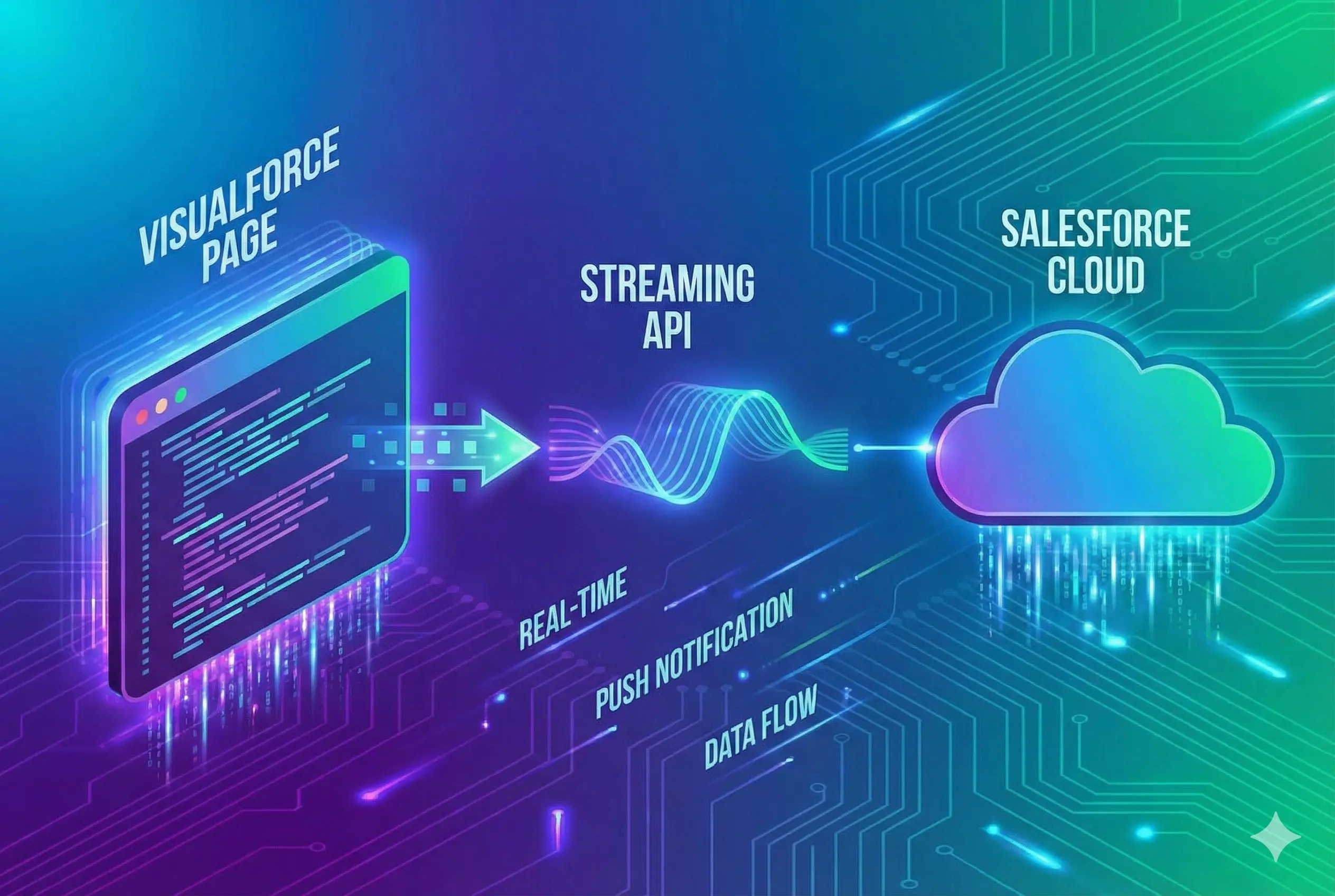 Explains how to create visualforce page that leverages Streaming API.