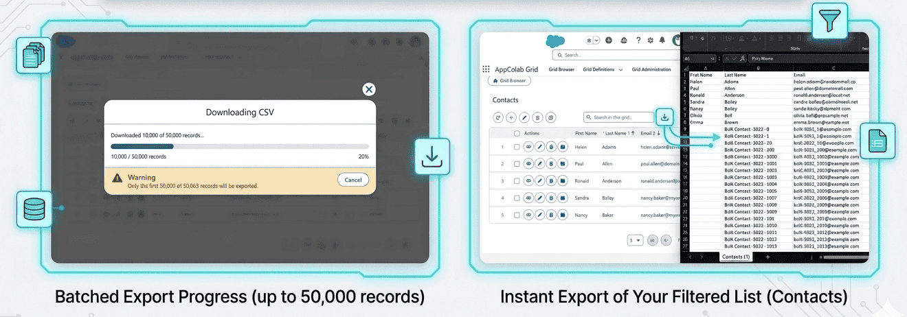 How to export a filtered Salesforce list to CSV — without the Data Export Wizard or a report