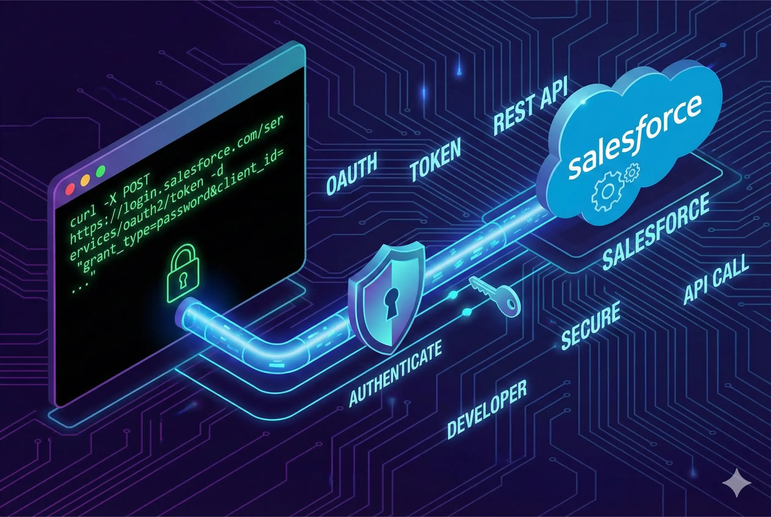 Using curl to authenticate to Salesforce REST API