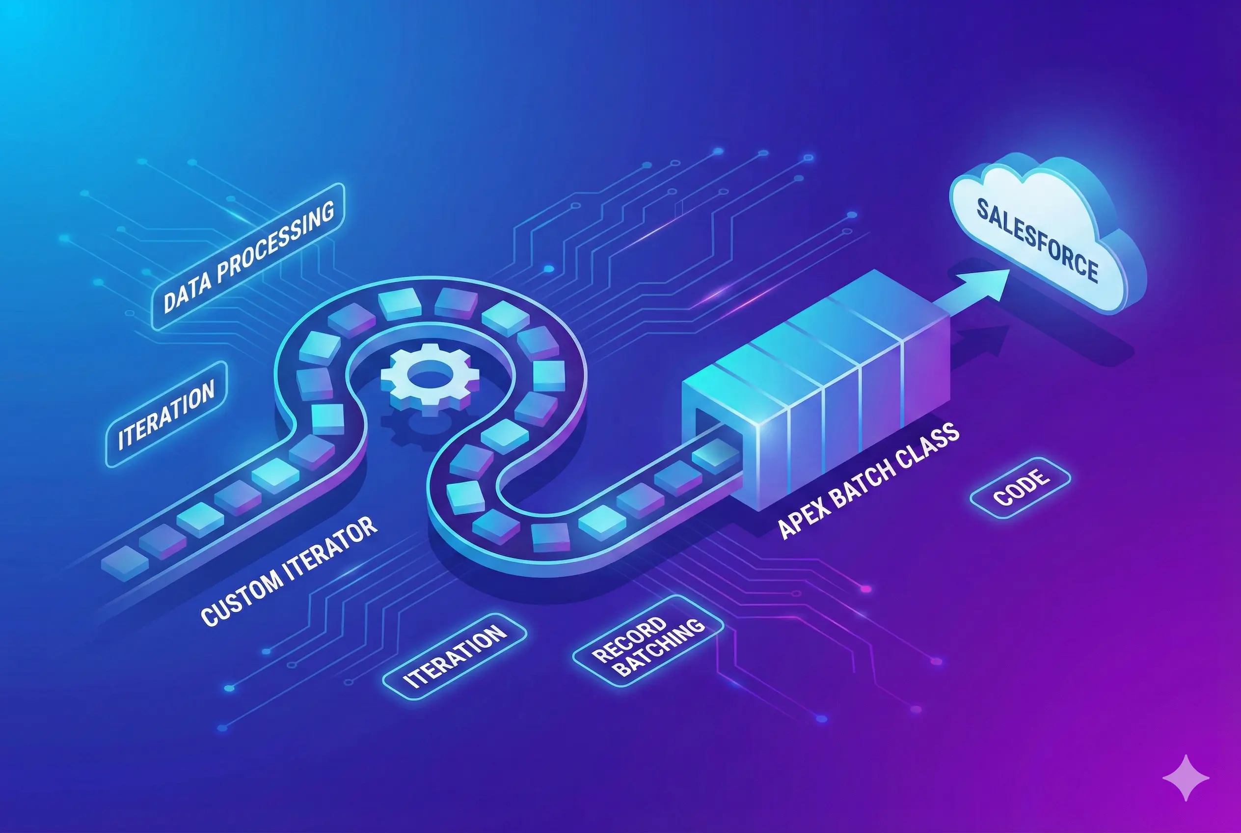 Shows how to use an iterator in an apex batch class.