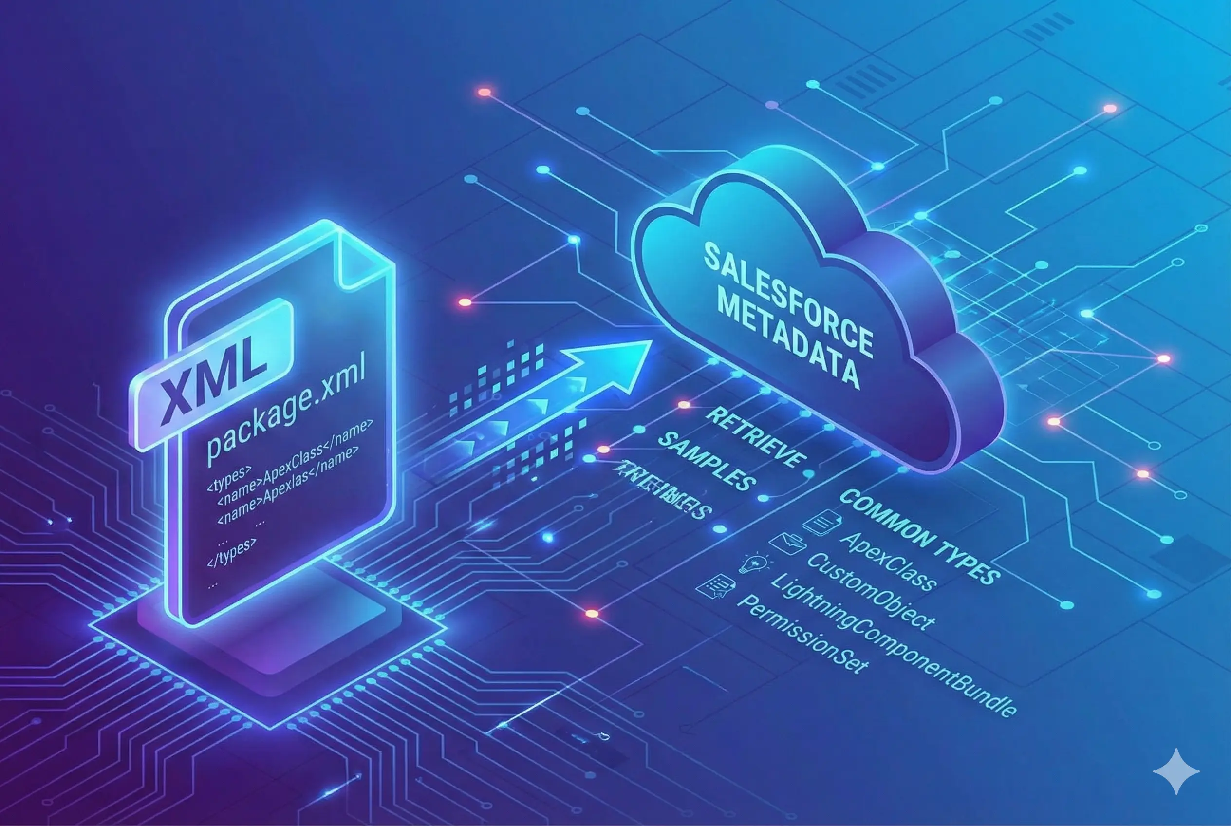Package.xml samples to retrieve Salesforce metadata.