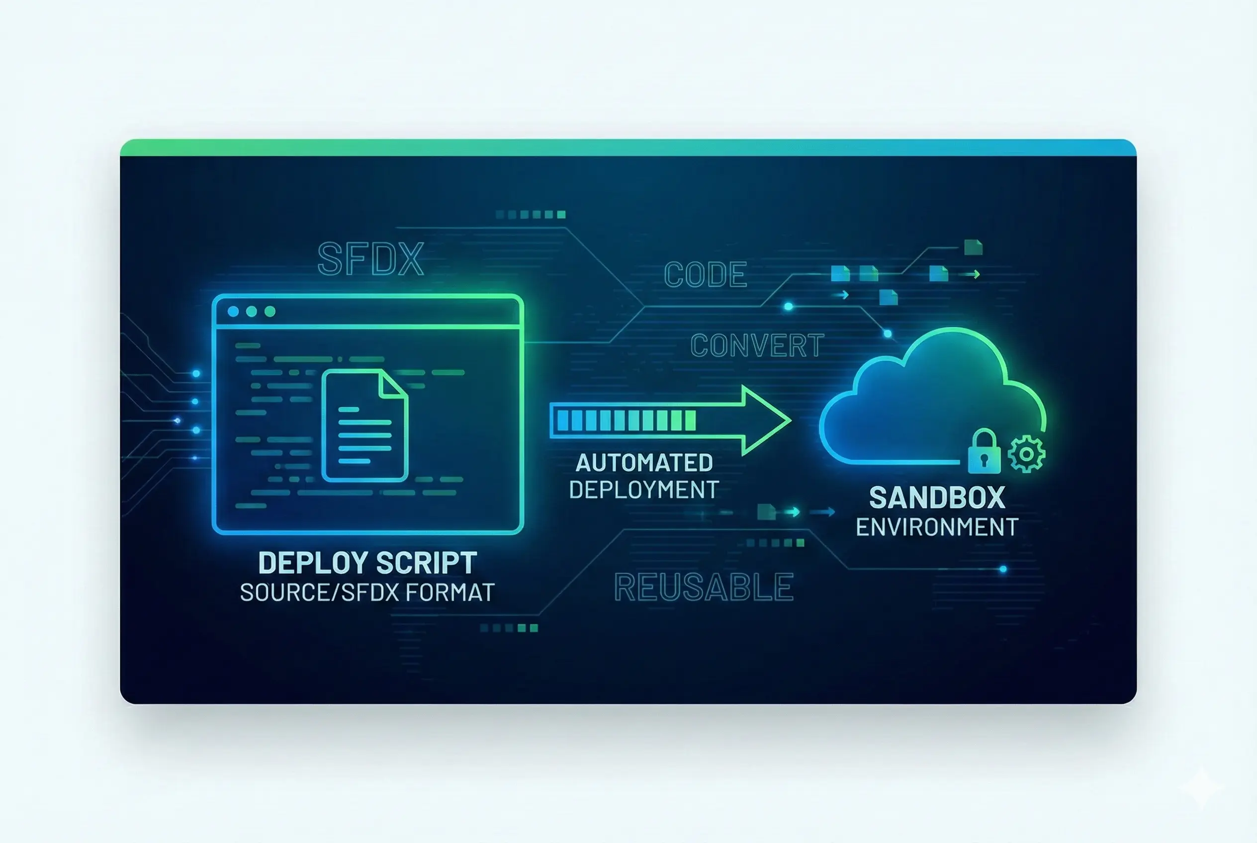 Reusable script to convert code in source/SFDX format and deploy to sandboxes.