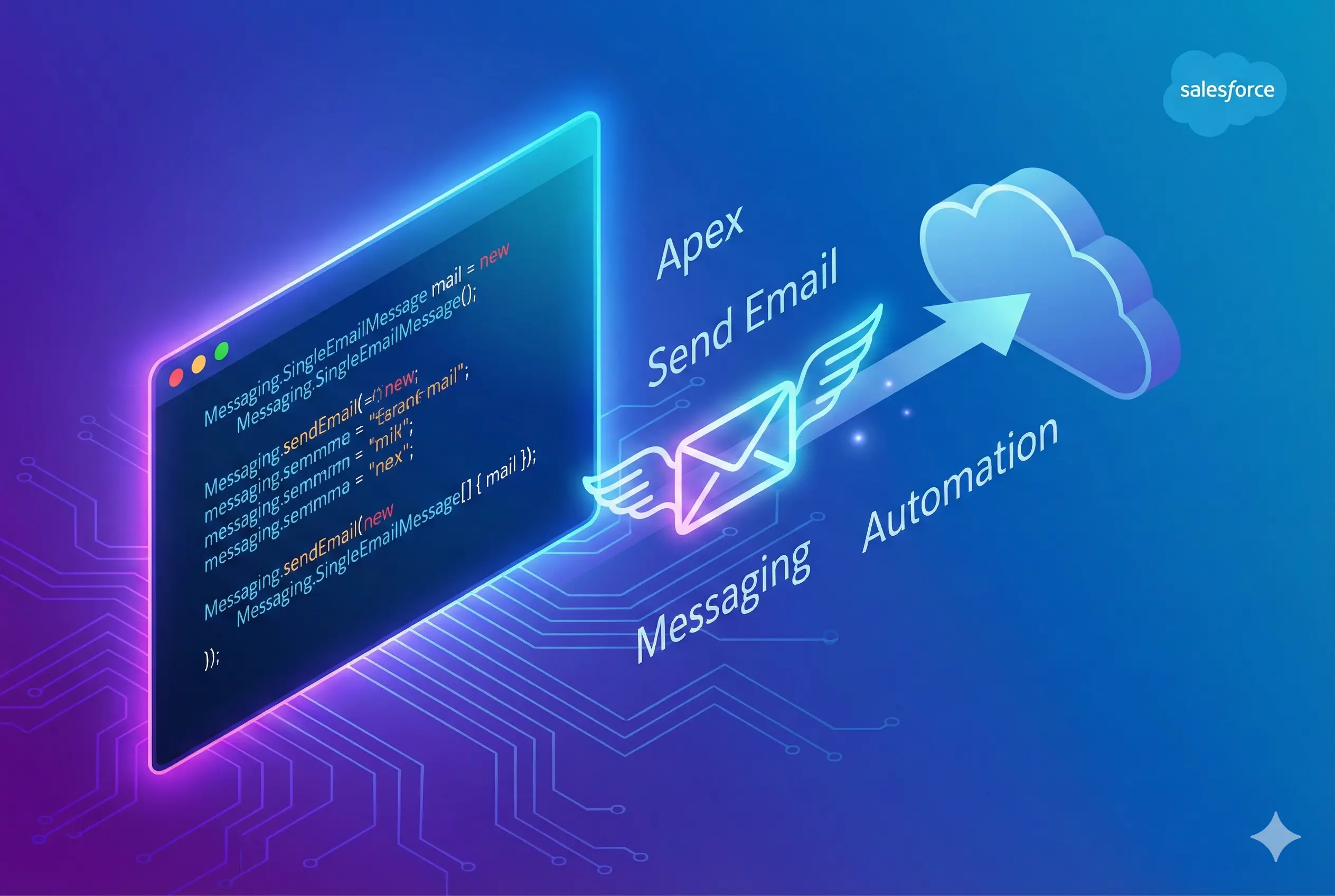 Explains how to send email using apex.