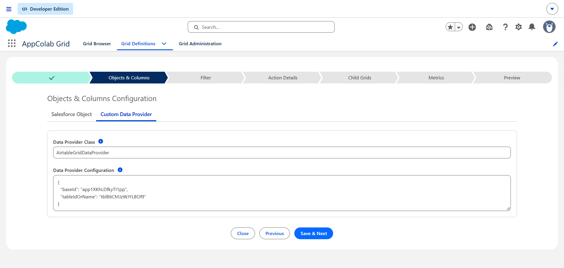 Airtable Grid Definition