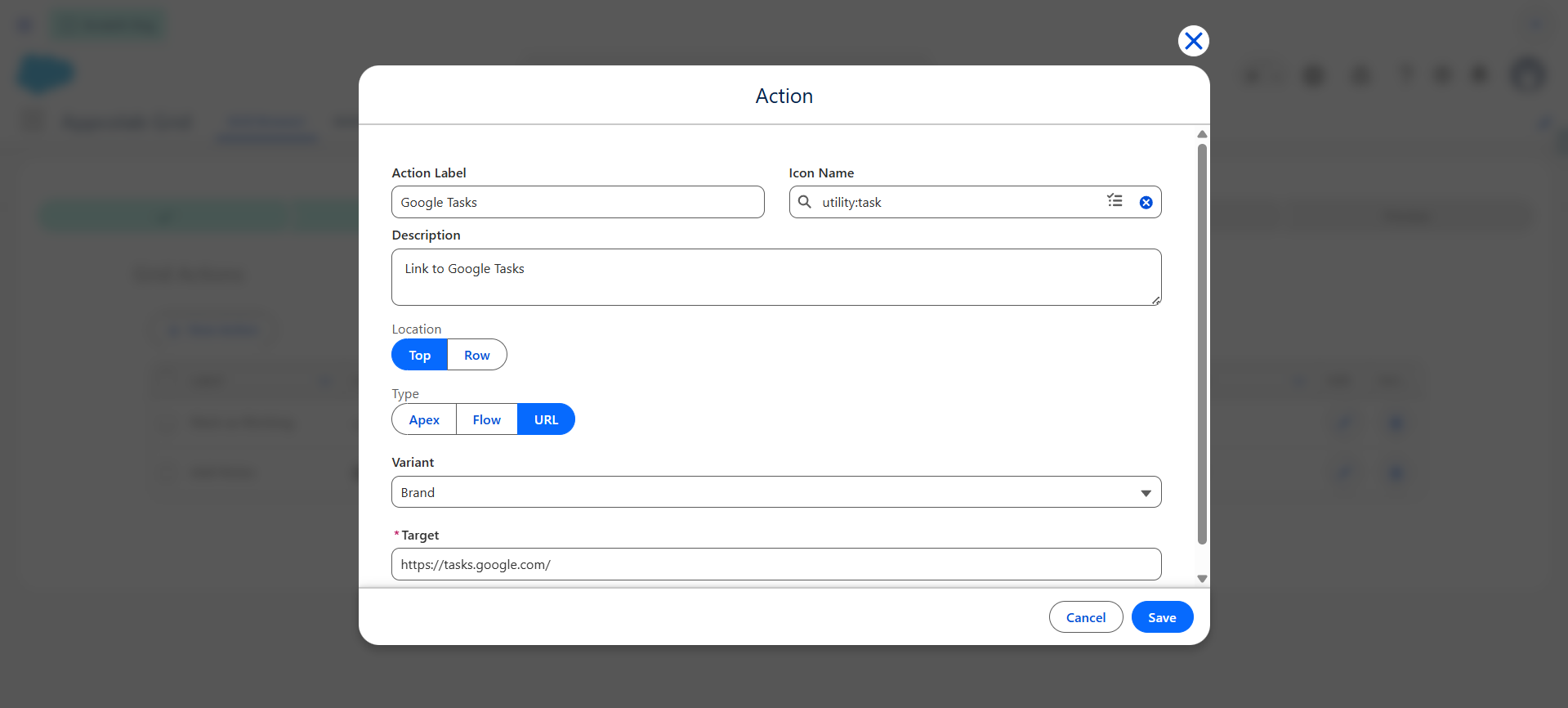 Custom Action Details
