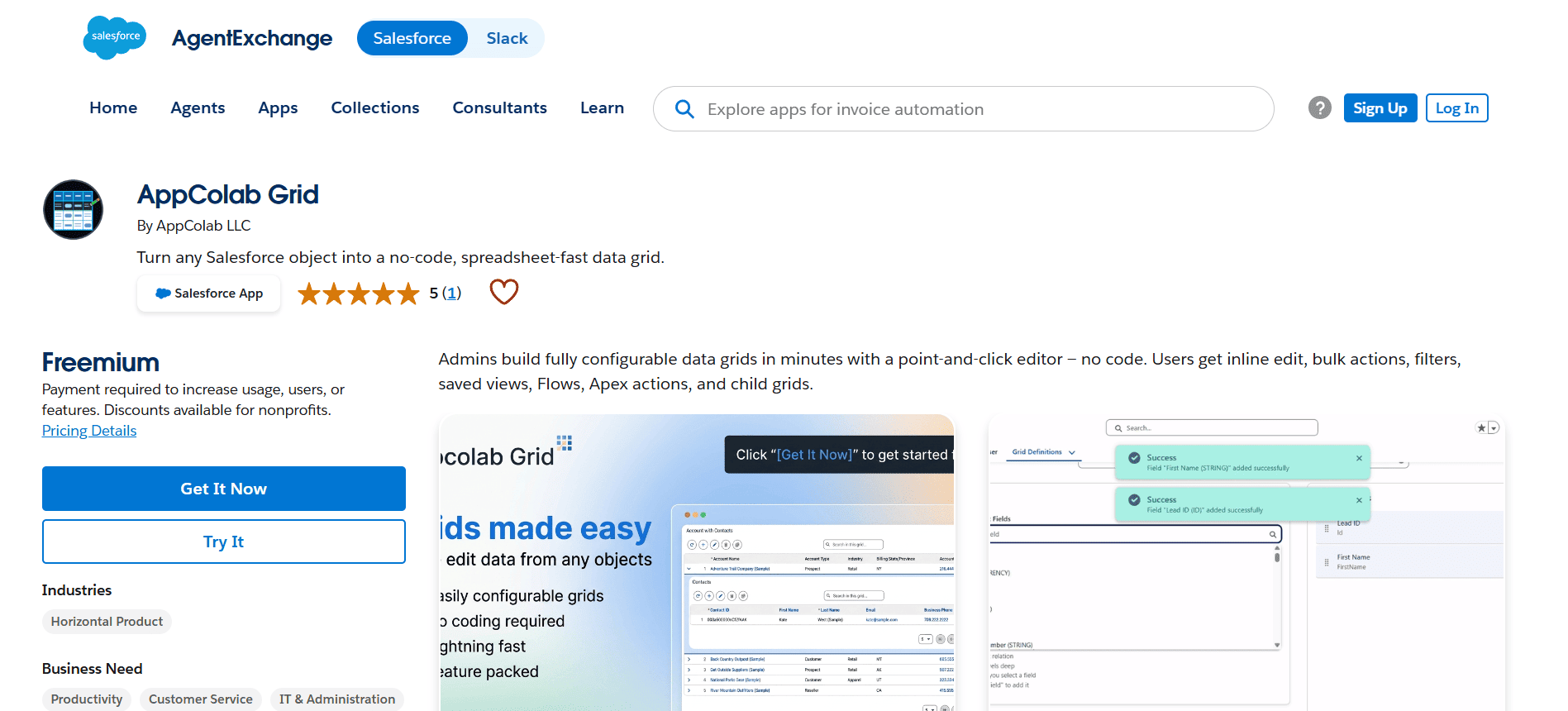 AppExchange listing