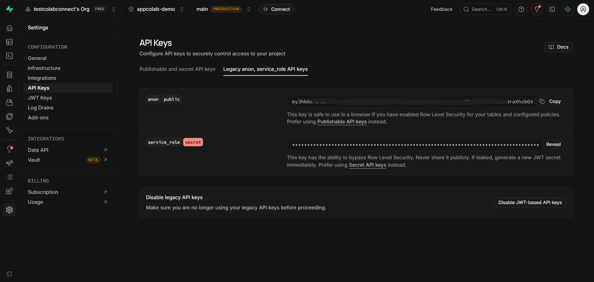 Supabase API Keys