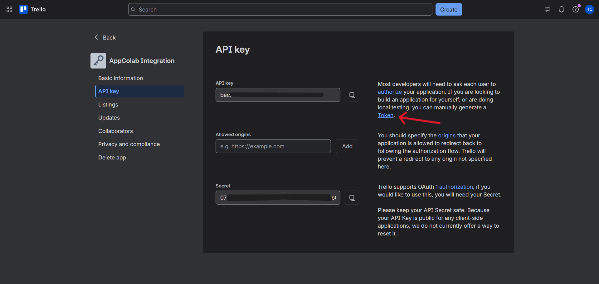 Trello API Key & Token Setup