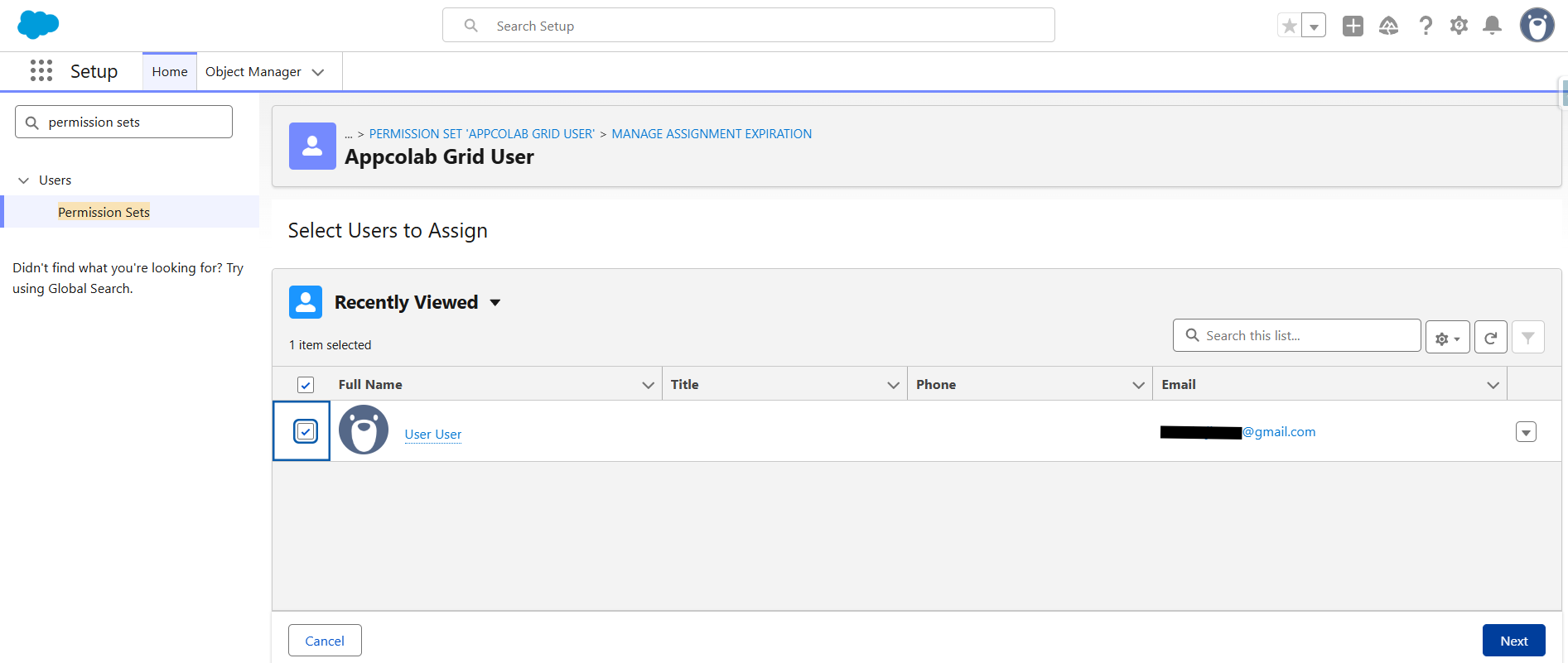 User Assignments
