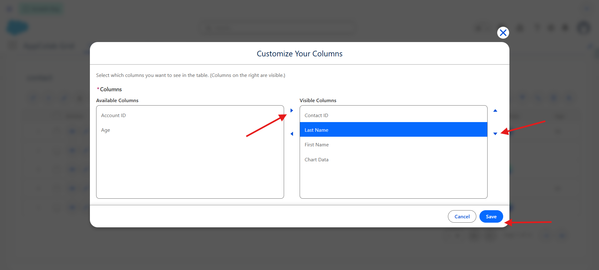 User Column Customizations