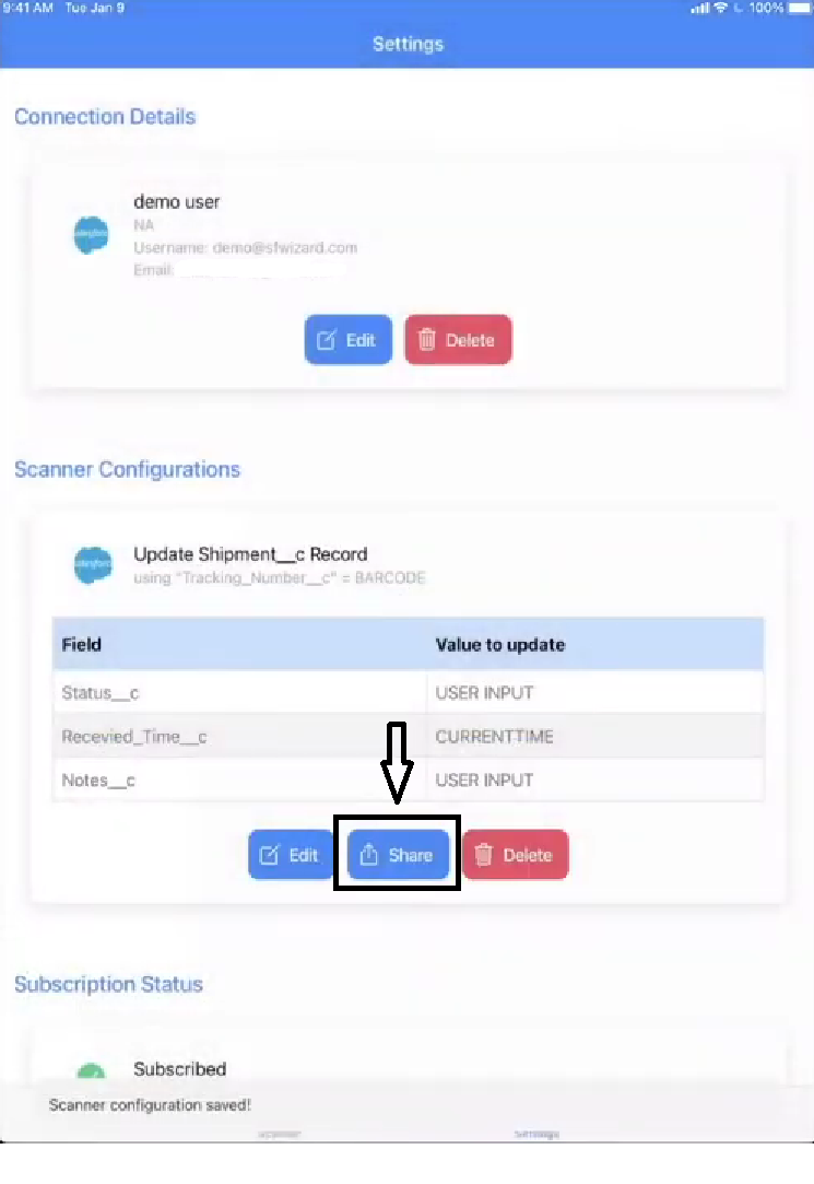 Share Configuration