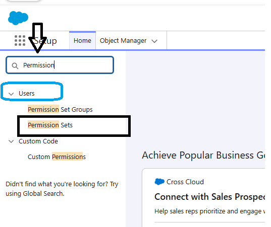 Permission Sets Navigation