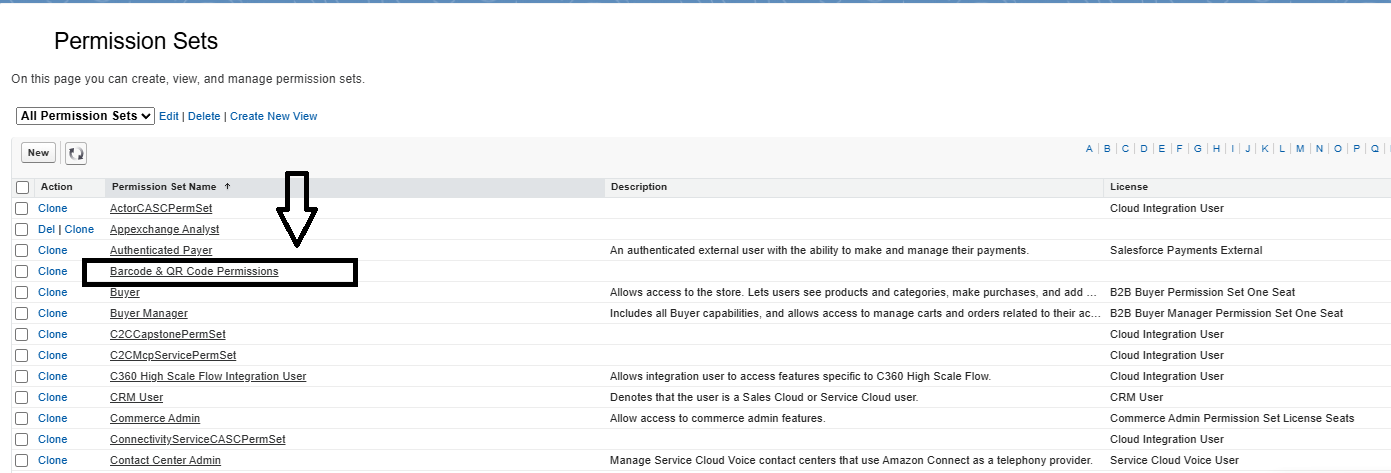 Select Barcode Permissions
