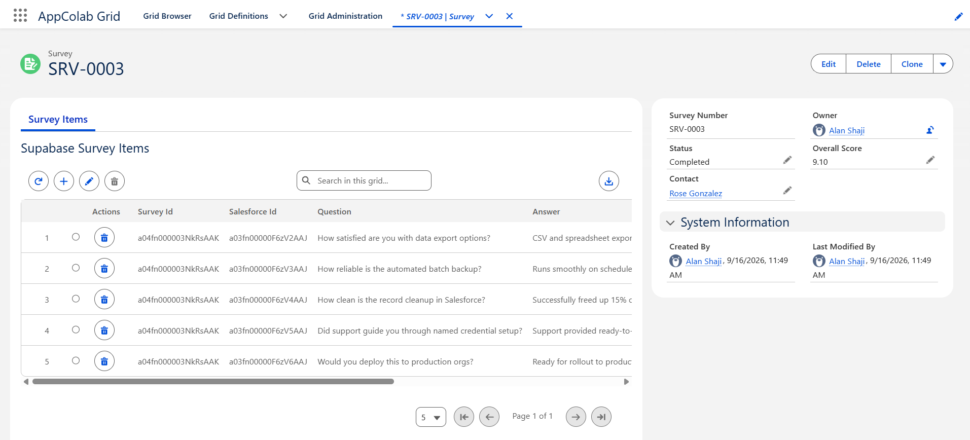 AppColab Grid Live Preview